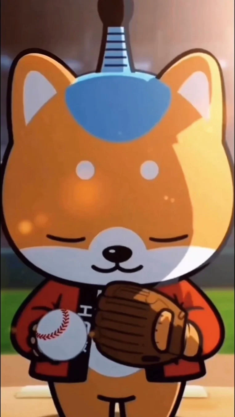 野球のユニフォームを着た柴犬のようなキャラクター「殿」