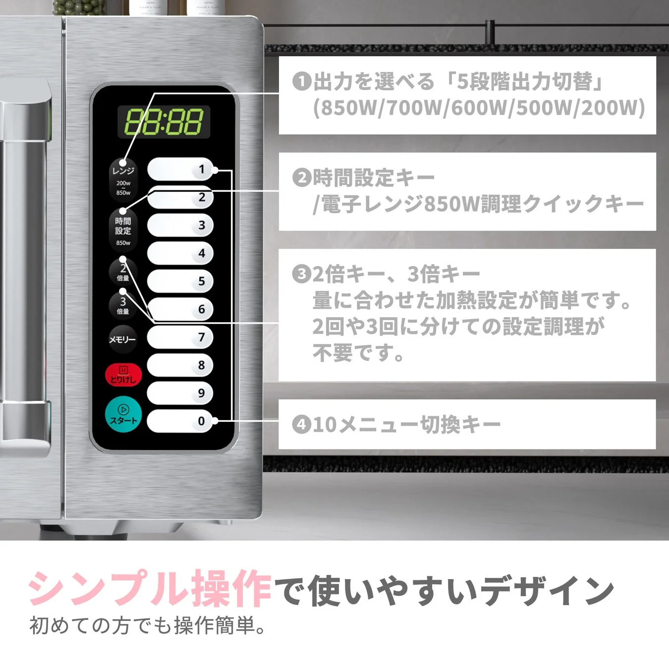 シンプル操作で使いやすいデザイン
