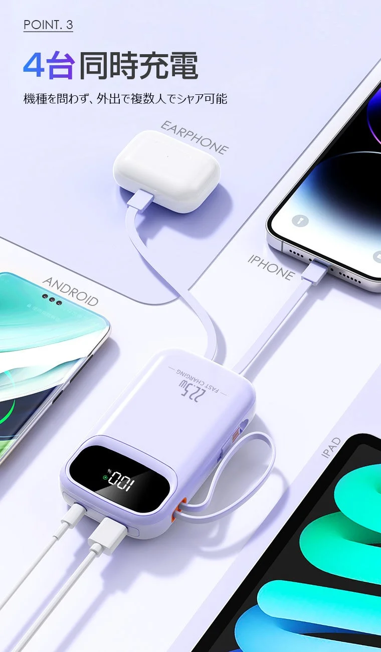 4台同時充電の説明