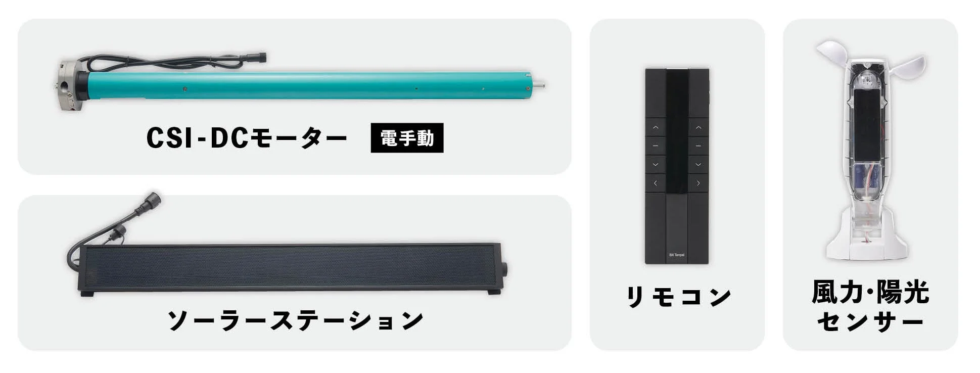 CSI-DCモーター、ソーラーステーション、リモコン、風力・陽光センサー