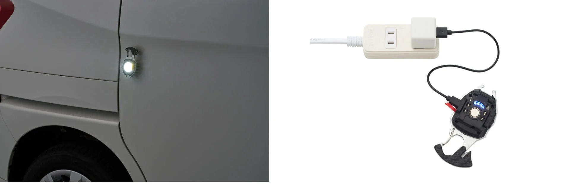 マグネットで車に固定