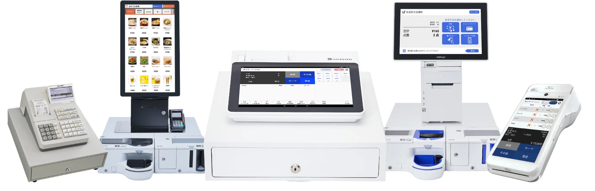 POSシステム、自動精算機、オーダー端末のイメージ