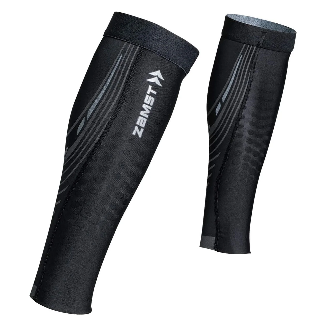 黒いコンプレッションカーフスリーブのペア