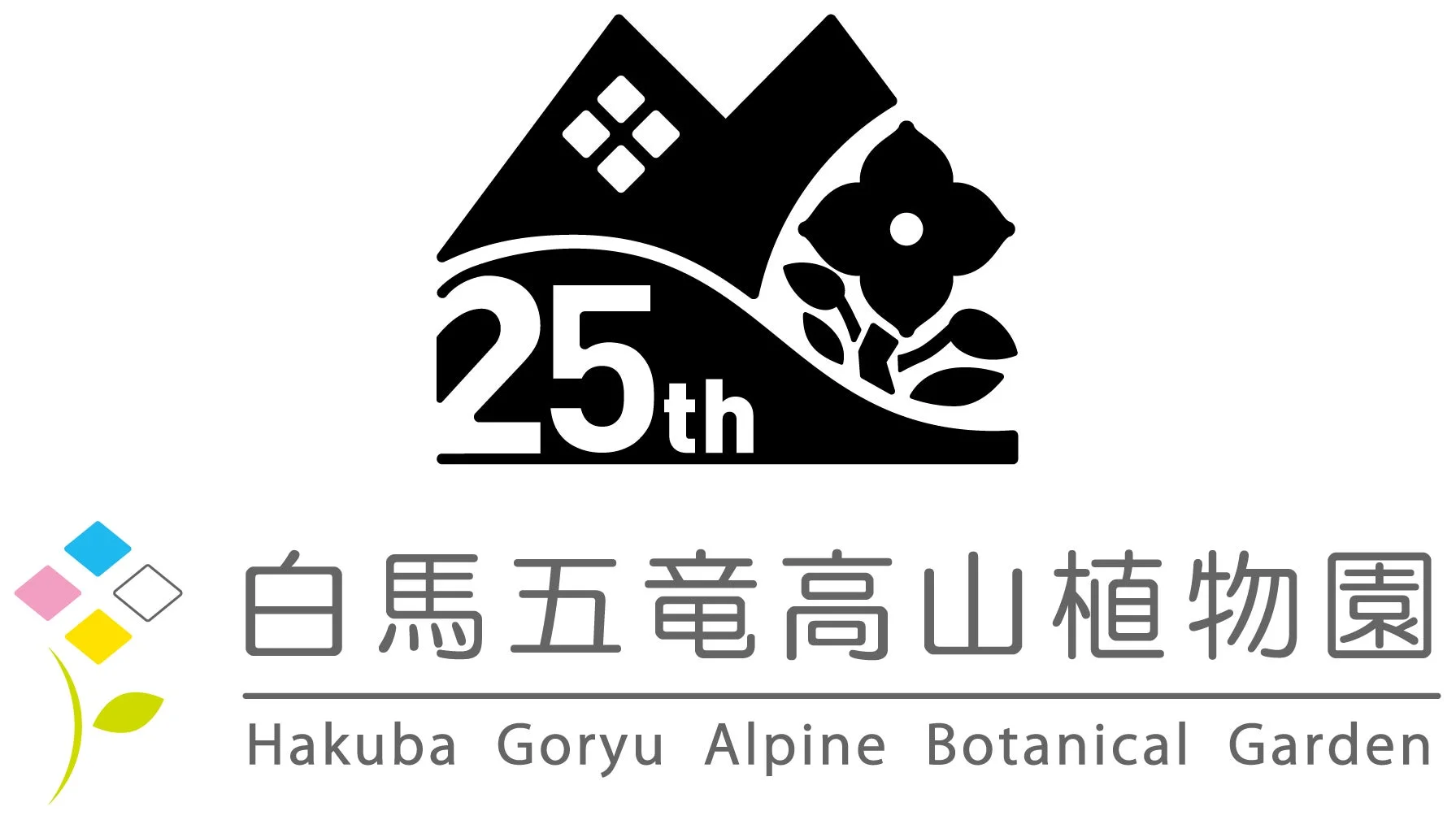 白馬五竜高山植物園25周年ロゴ
