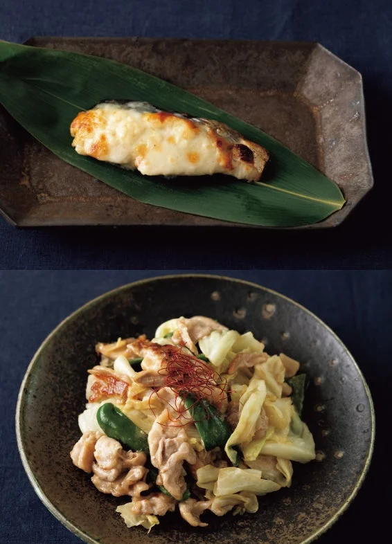 魚料理と豚肉炒め