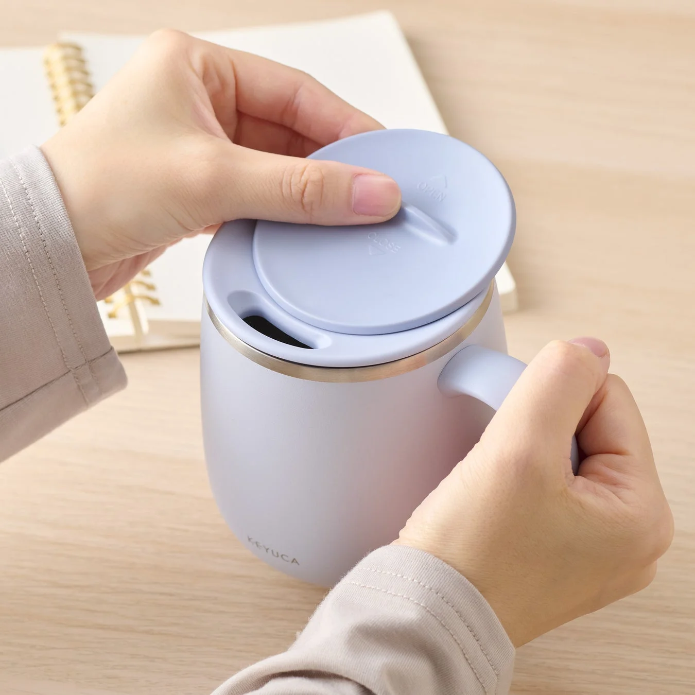 食洗機対応 pomaステンレスマグ 400ml フタ付