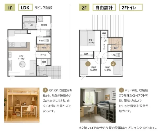 3部屋プランの間取り図