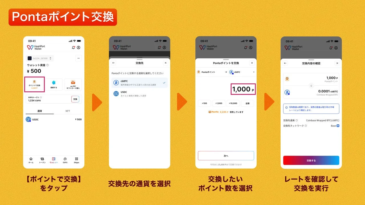 Pontaポイント 交換 HashPort Wallet