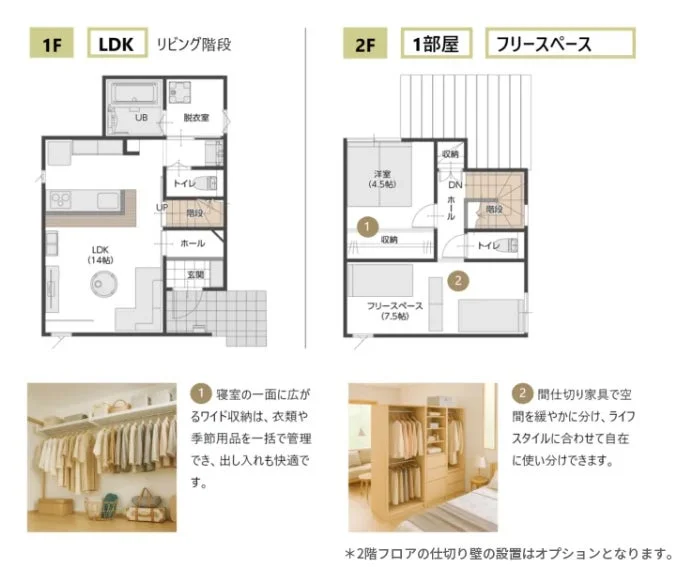 2部屋プランの間取り図