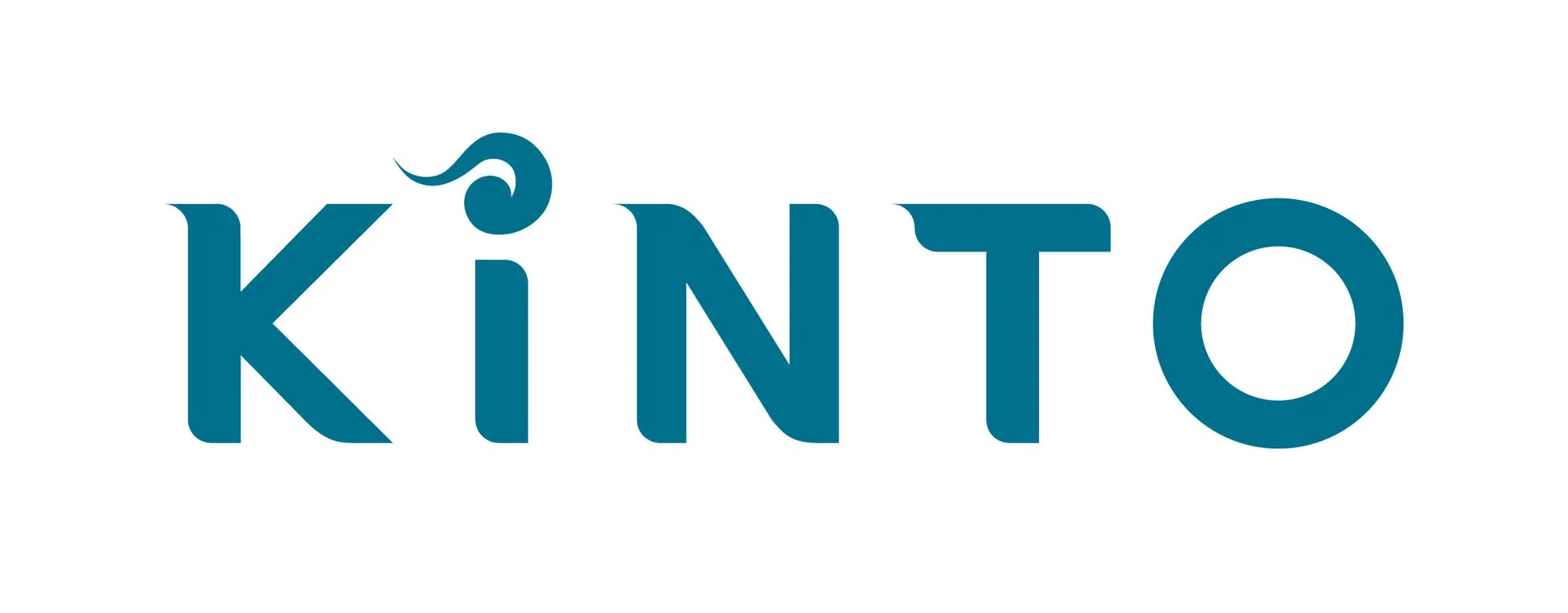 白背景に、青緑色の文字で「KINTO」と書かれたロゴマーク