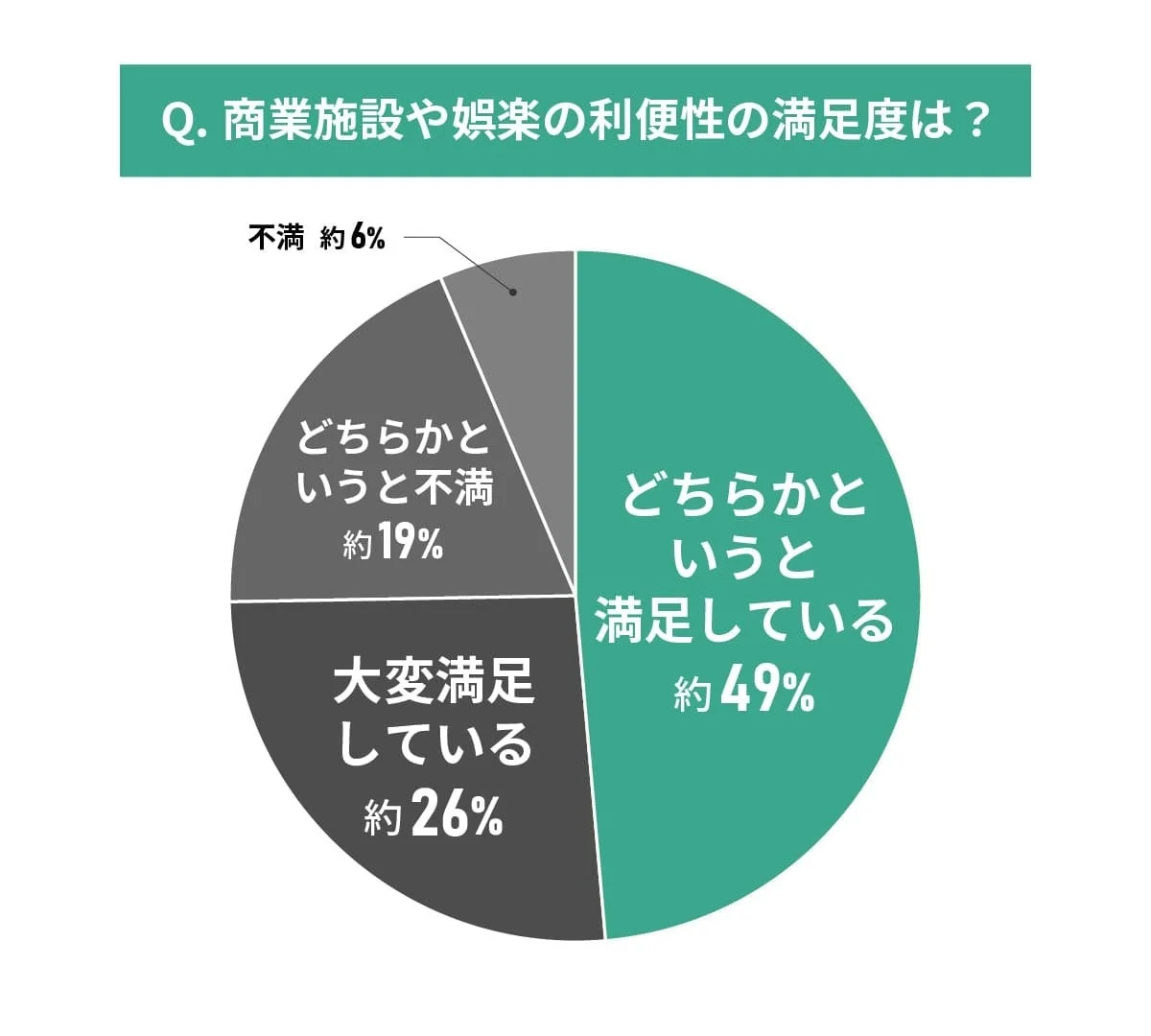 商業施設や娯楽の利便性の満足度