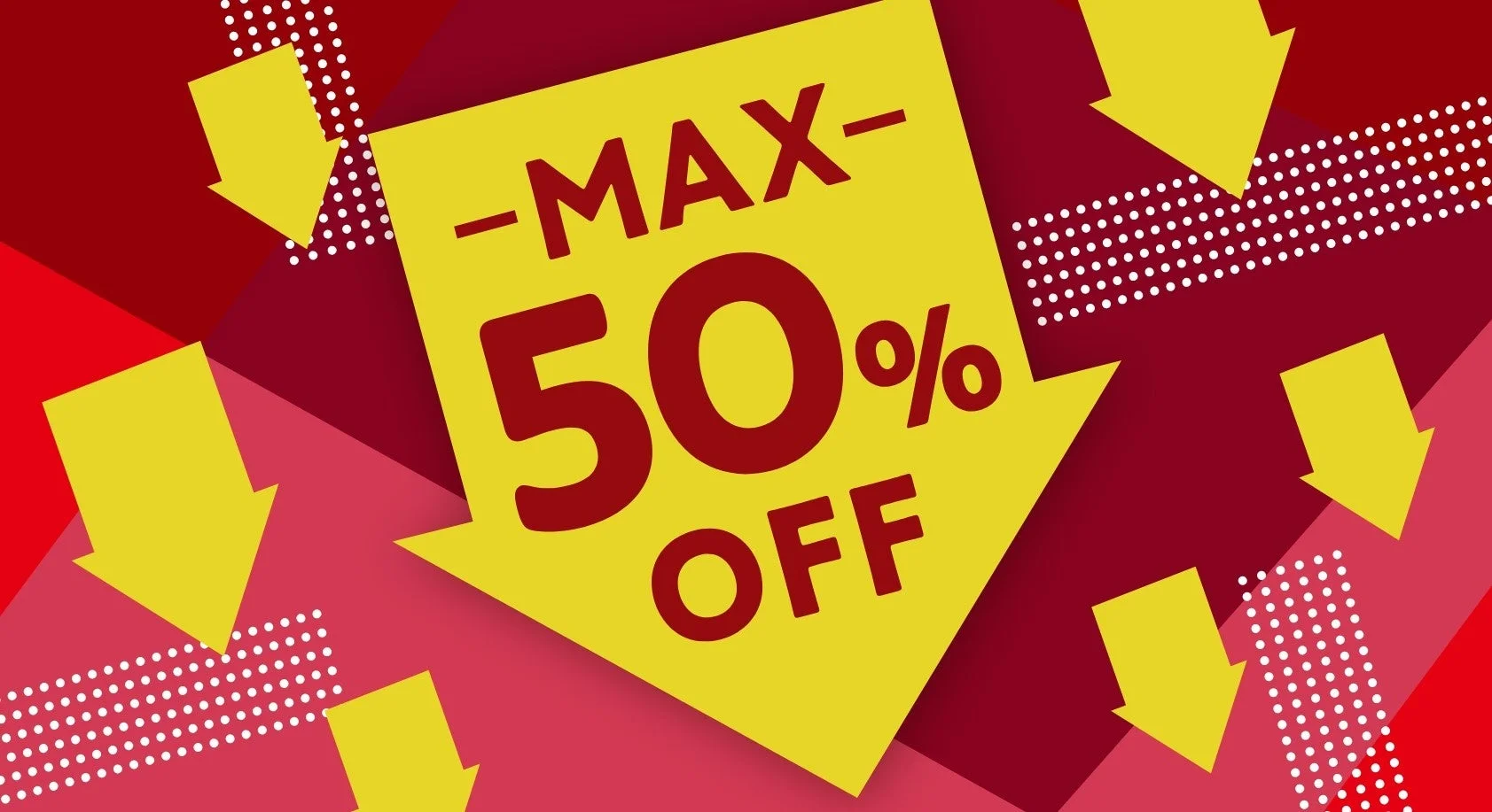 MAX 50% OFFバナー