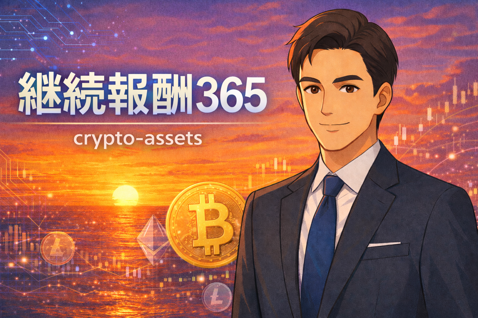 暗号資産（仮想通貨）は、ブロックチェーン技術を用いてデジタルデータとして管理される、銀行などを通さず個人間で直接送金・取引できる財産的価値です。