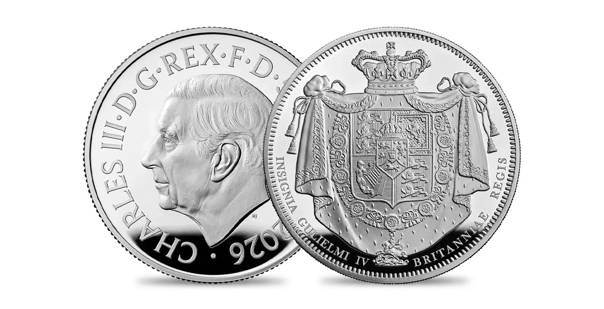 チャールズ3世とウィリアム4世紋章の銀貨