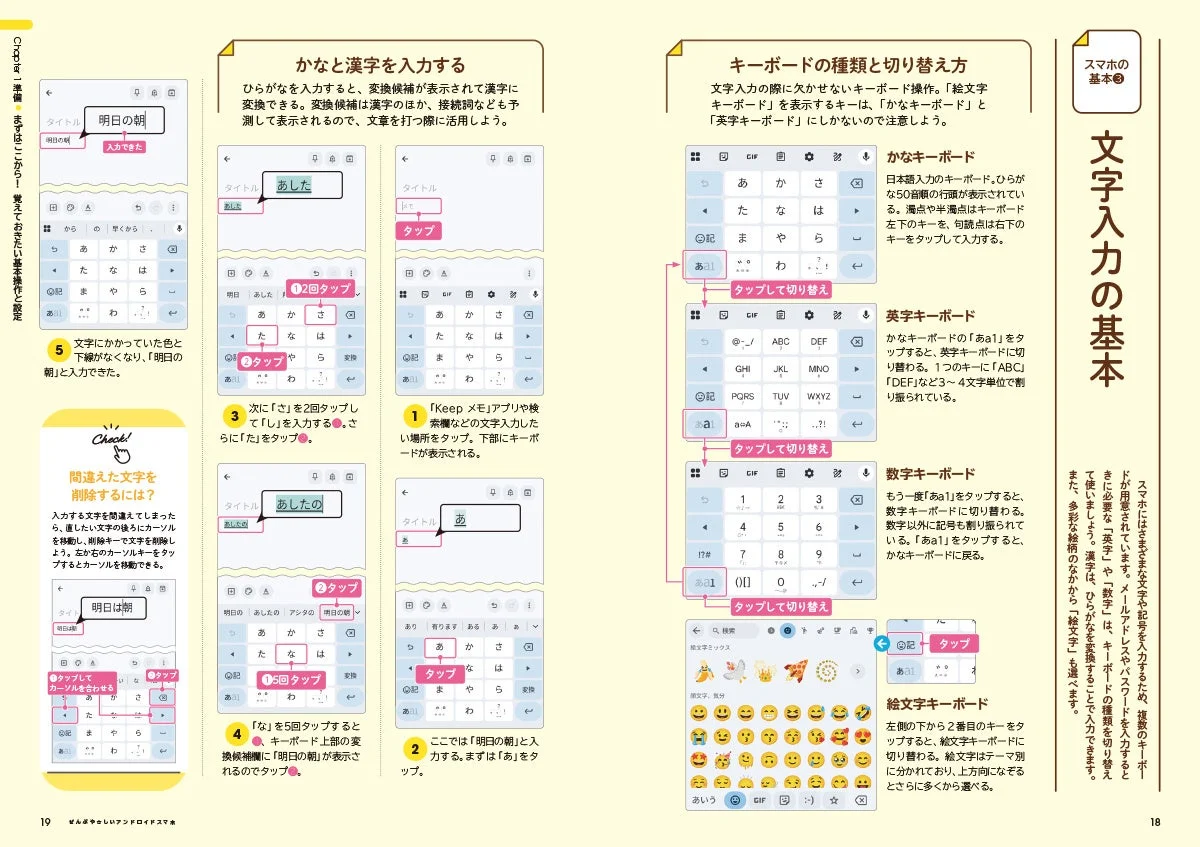 文字入力の基本操作説明