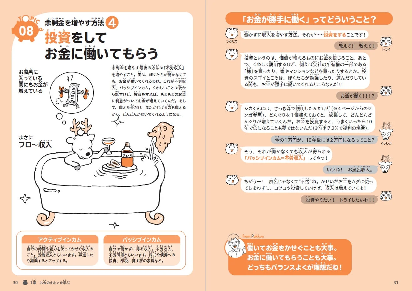 投資による不労収入の概念をイラストで解説