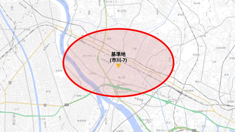 千葉県市川市南八幡を中心とした地域地図