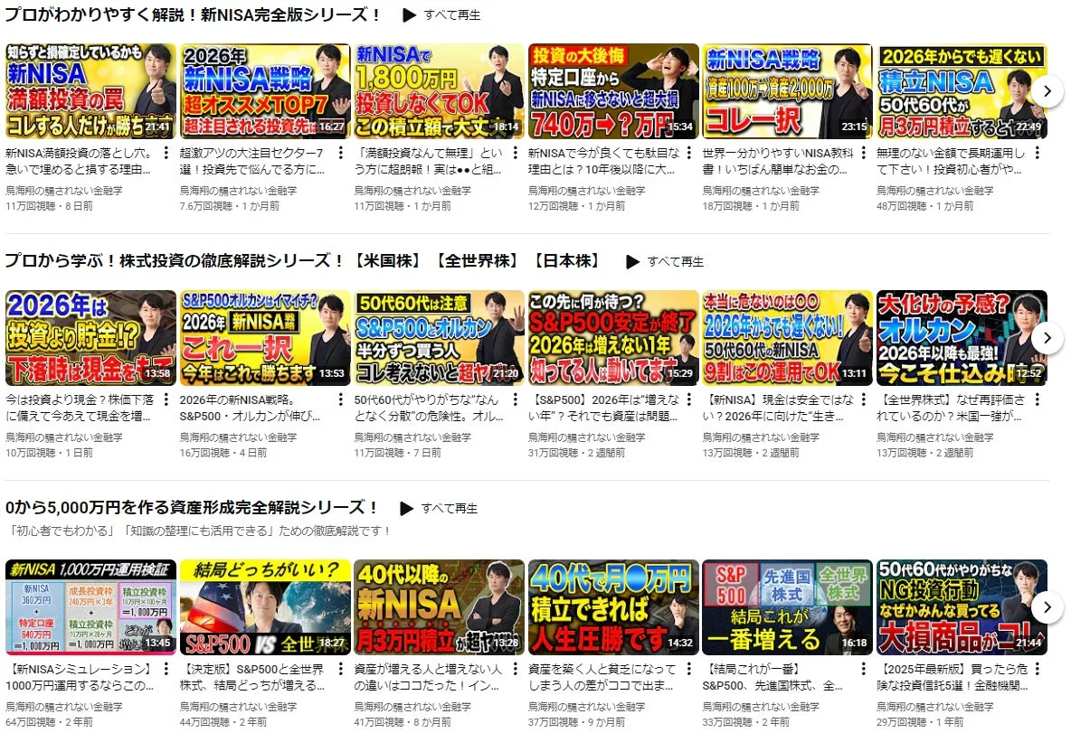 チャンネル動画一覧