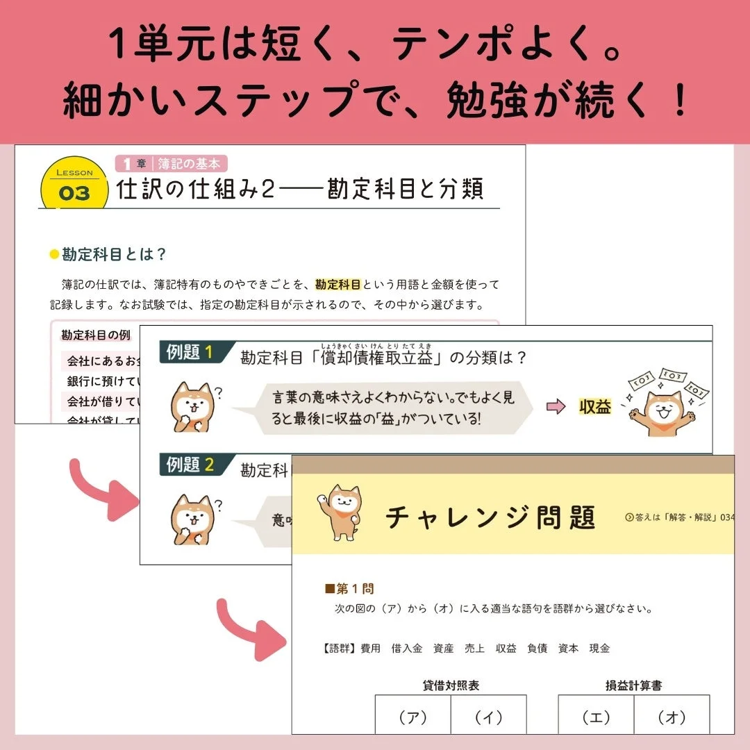 細かいステップで勉強が続く